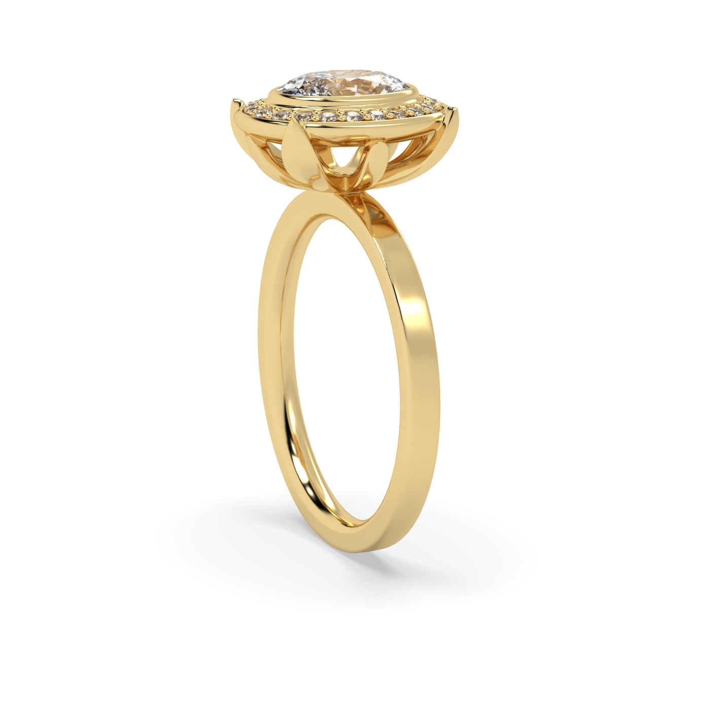 Fleur de Luce 1ct Oval Diamond Halo Engagement Ring