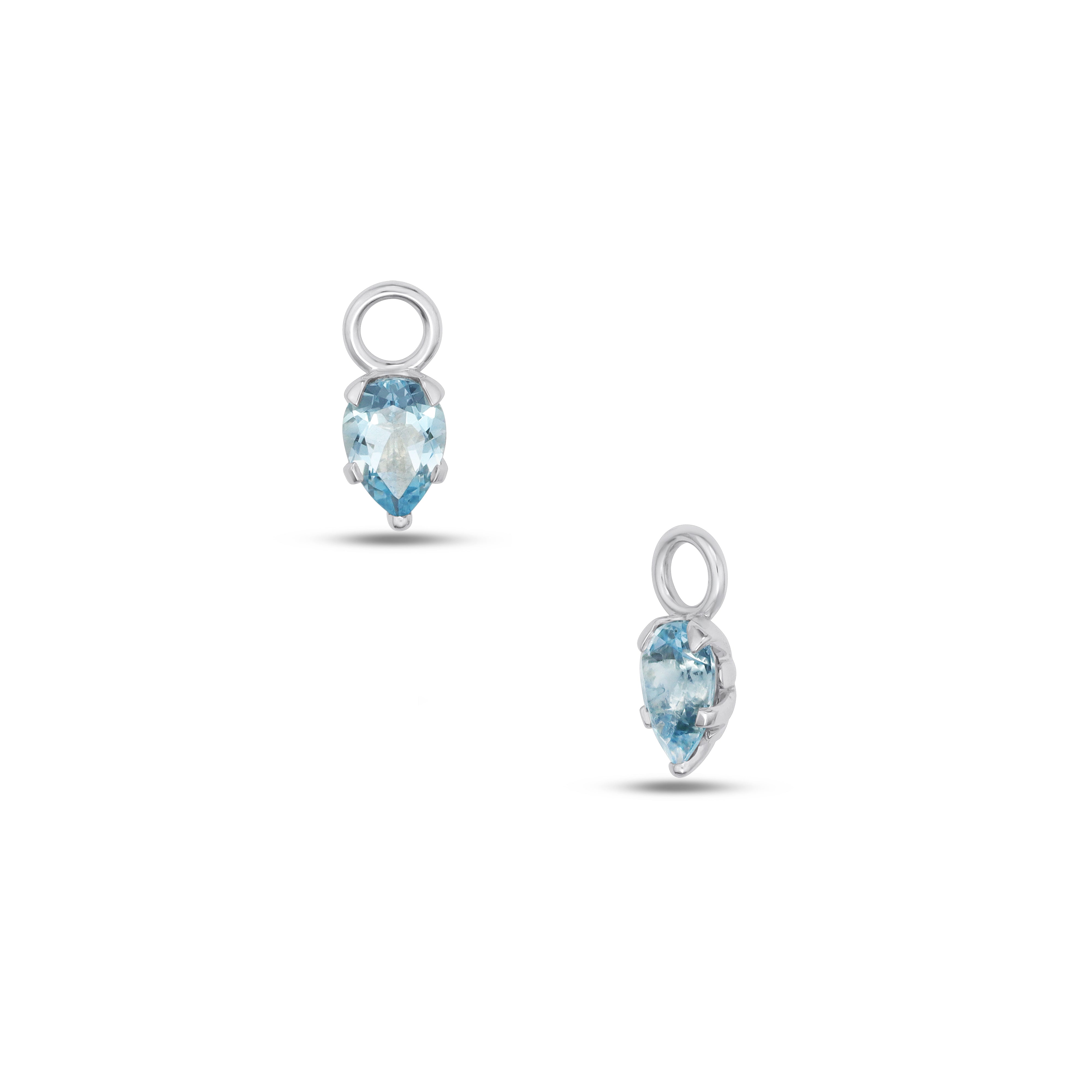 Fleur de Luce Aquamarine Drop Earrings in 18k White Gold