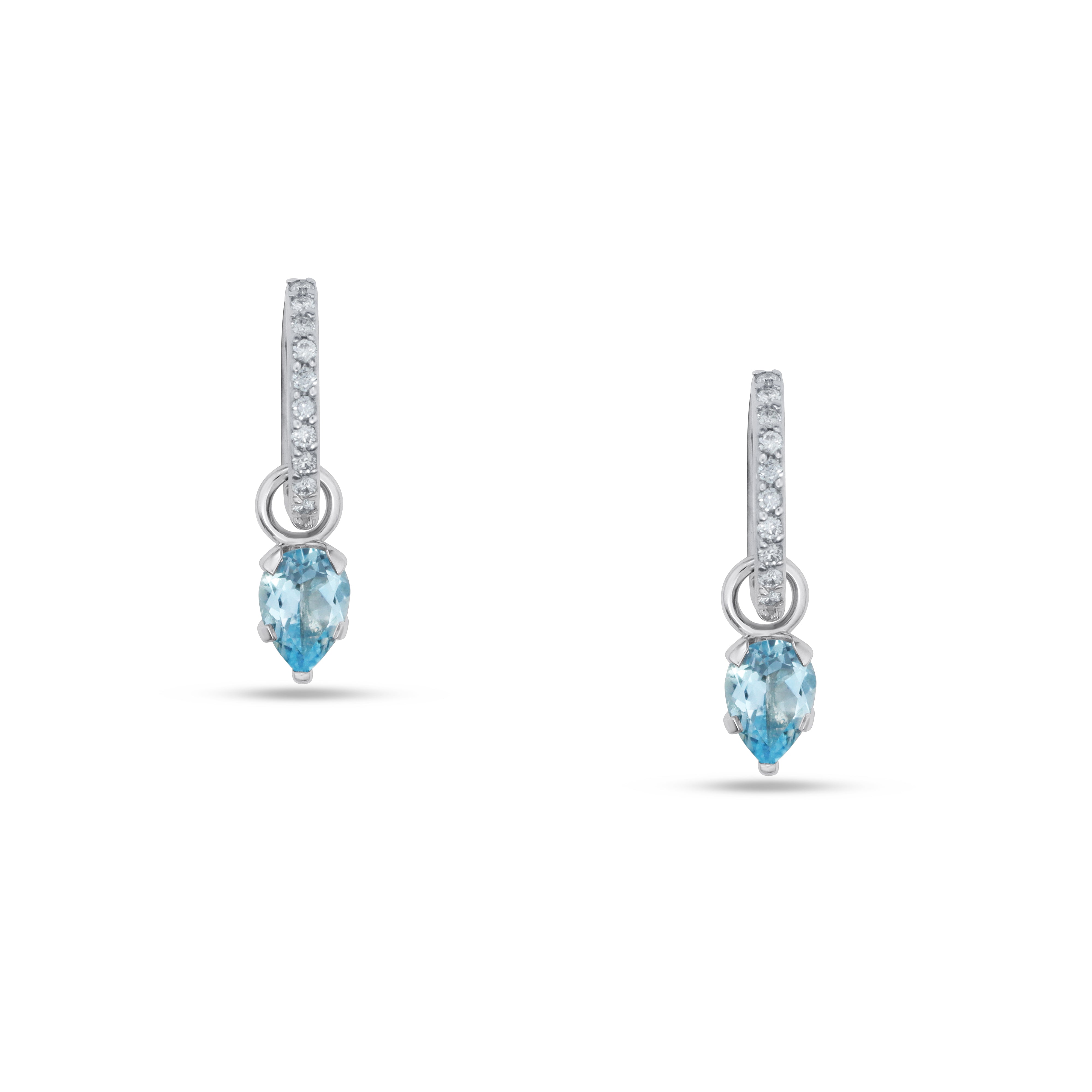 Fleur de Luce Aquamarine Drop Earrings in 18k White Gold