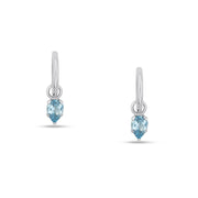 Fleur de Luce Aquamarine Drop Earrings in 18k White Gold