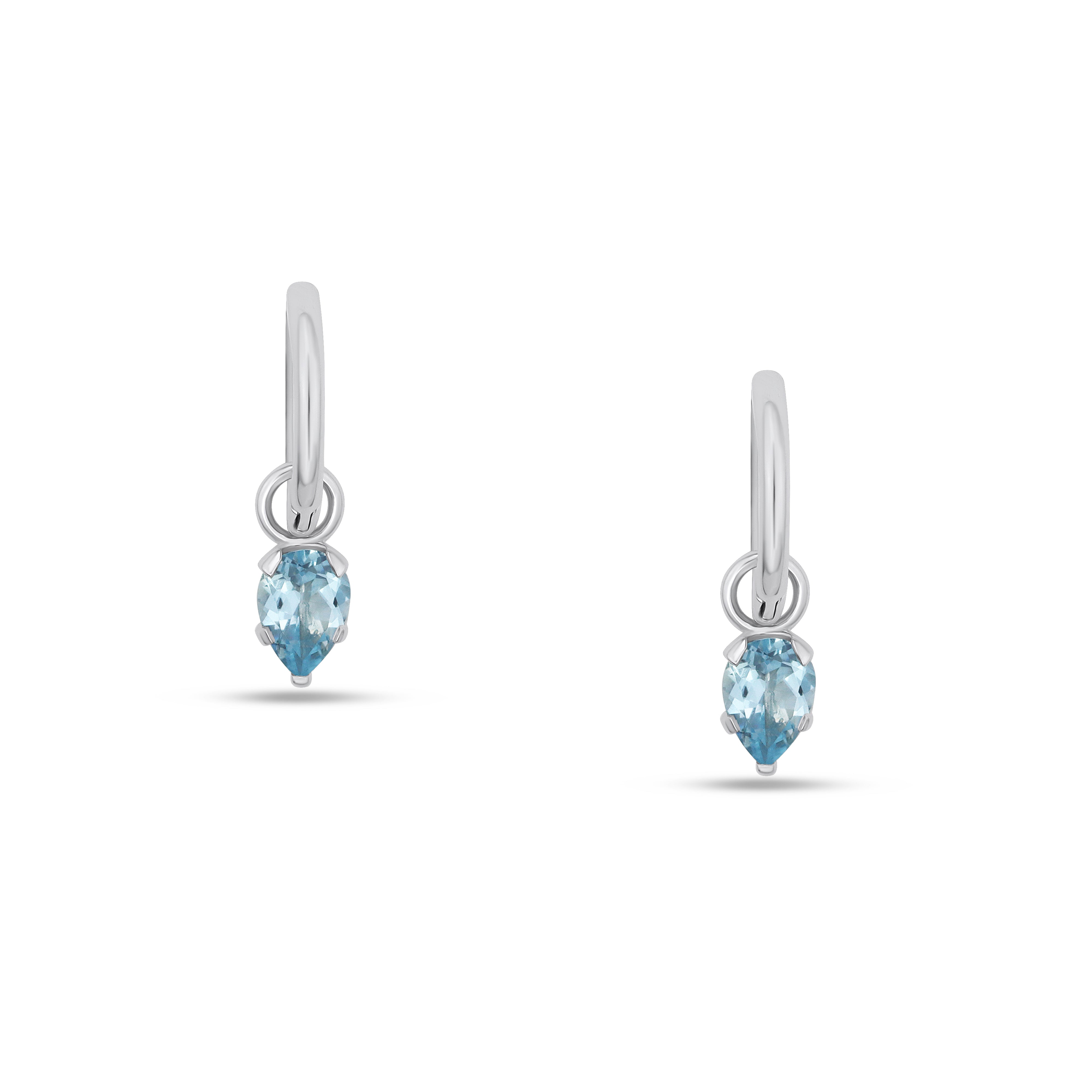 Fleur de Luce Aquamarine Drop Earrings in 18k White Gold