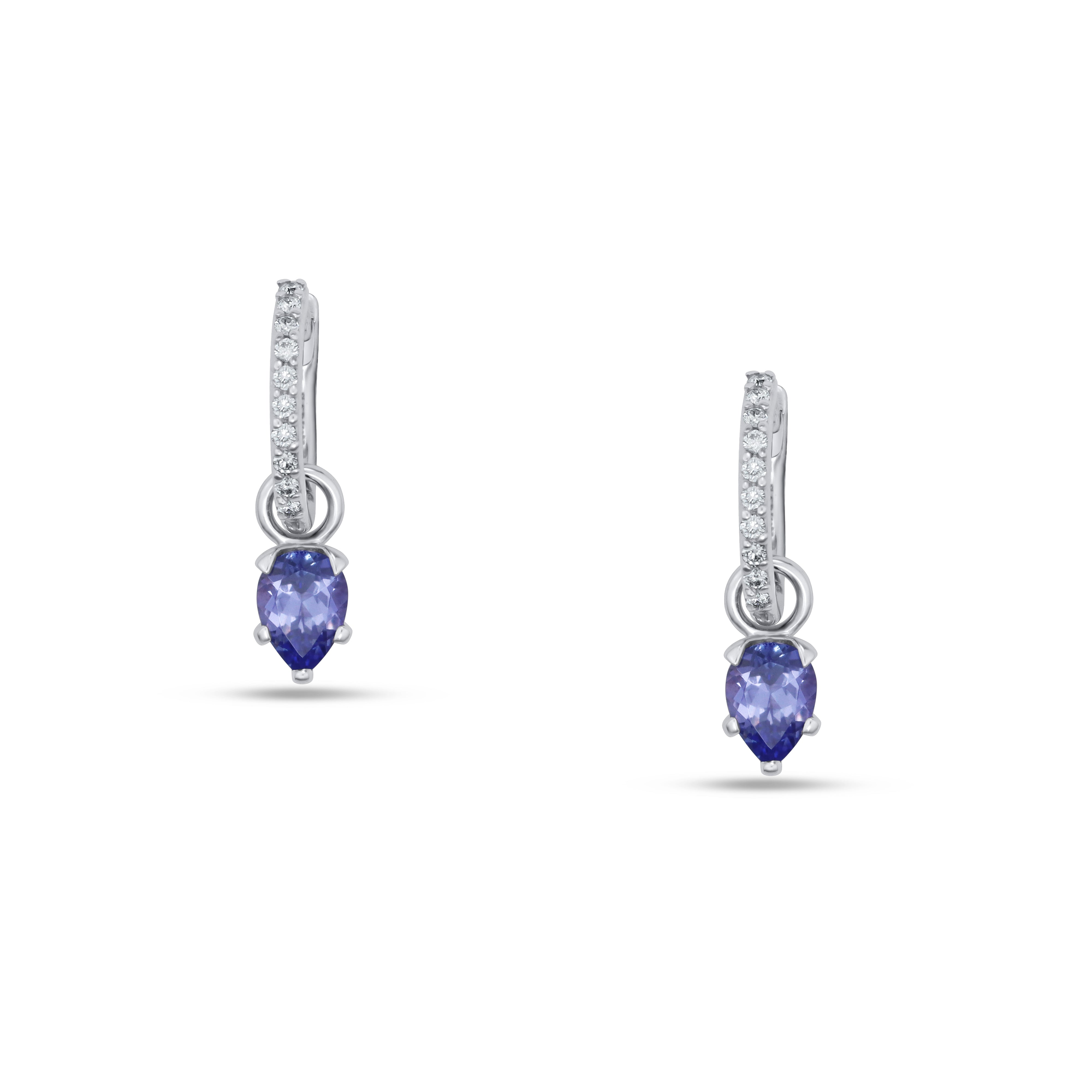Fleur de Luce Tanzanite Drop Earrings in 18k White Gold