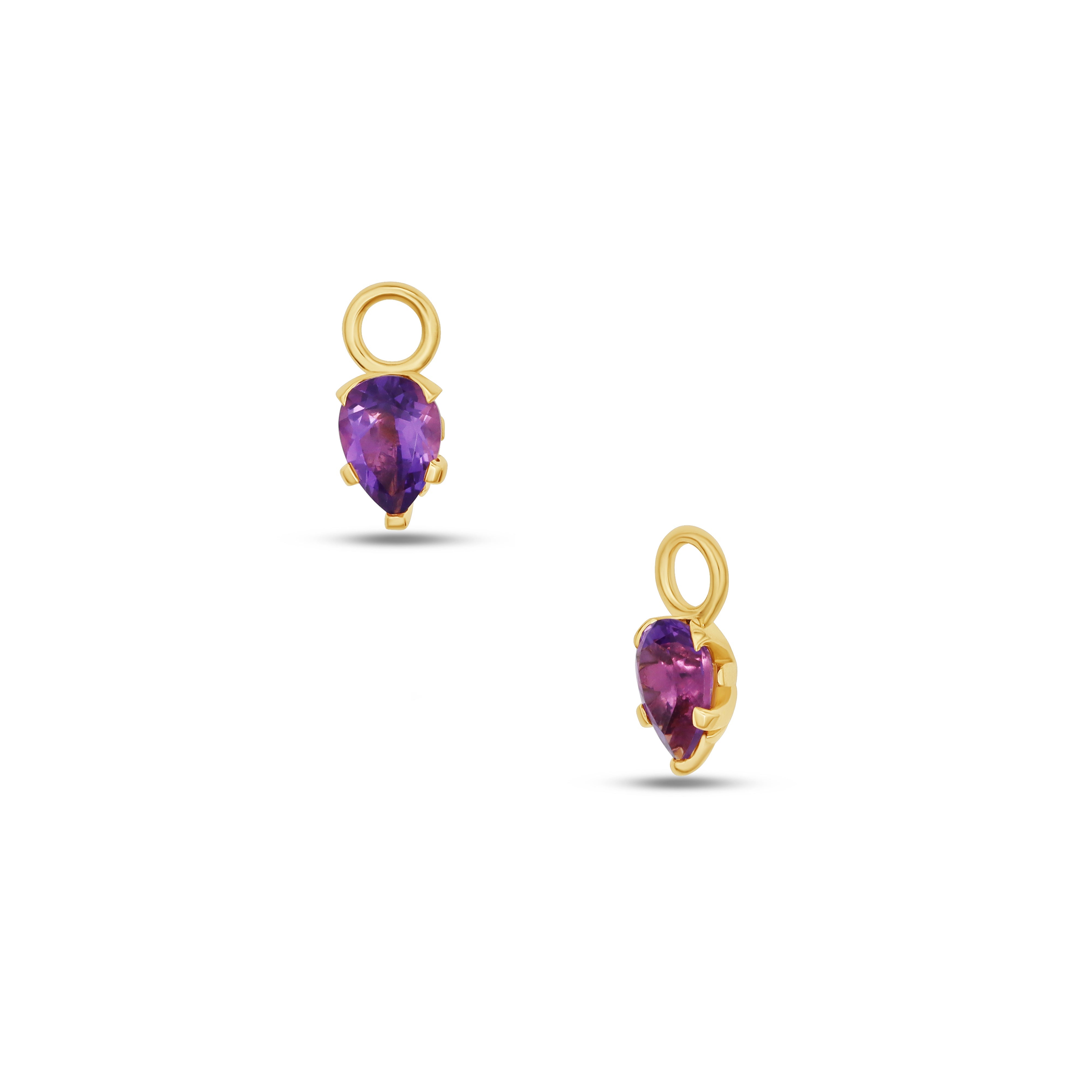 Fleur de Luce Amethyst Earring Drops in 18k Yellow Gold