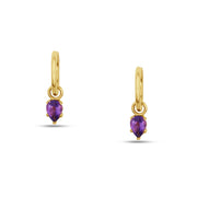 Fleur de Luce Amethyst Drop Earrings in 18k Yellow Gold