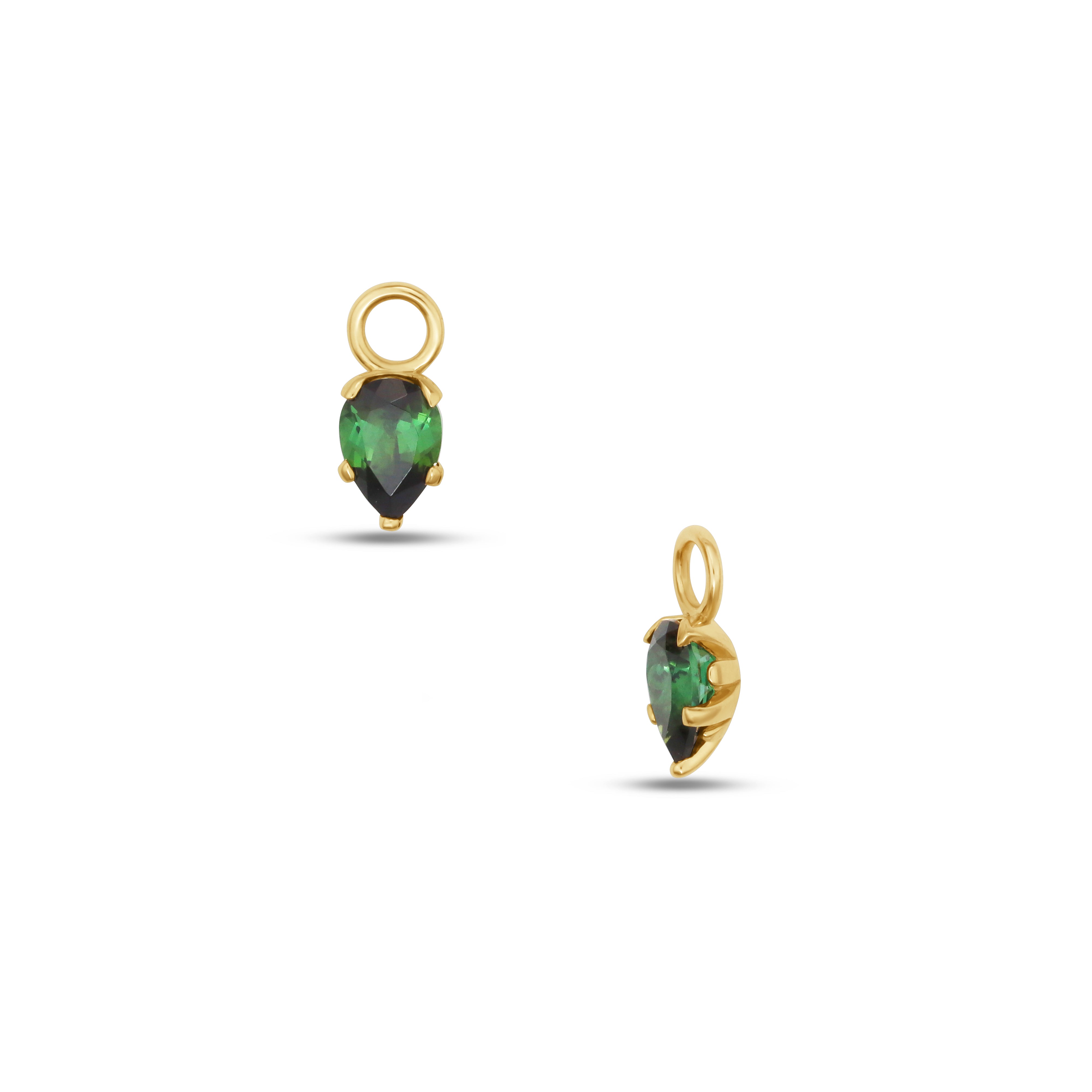 Fleur de Luce Green Tourmaline Earring Drops in 18k Yellow Gold