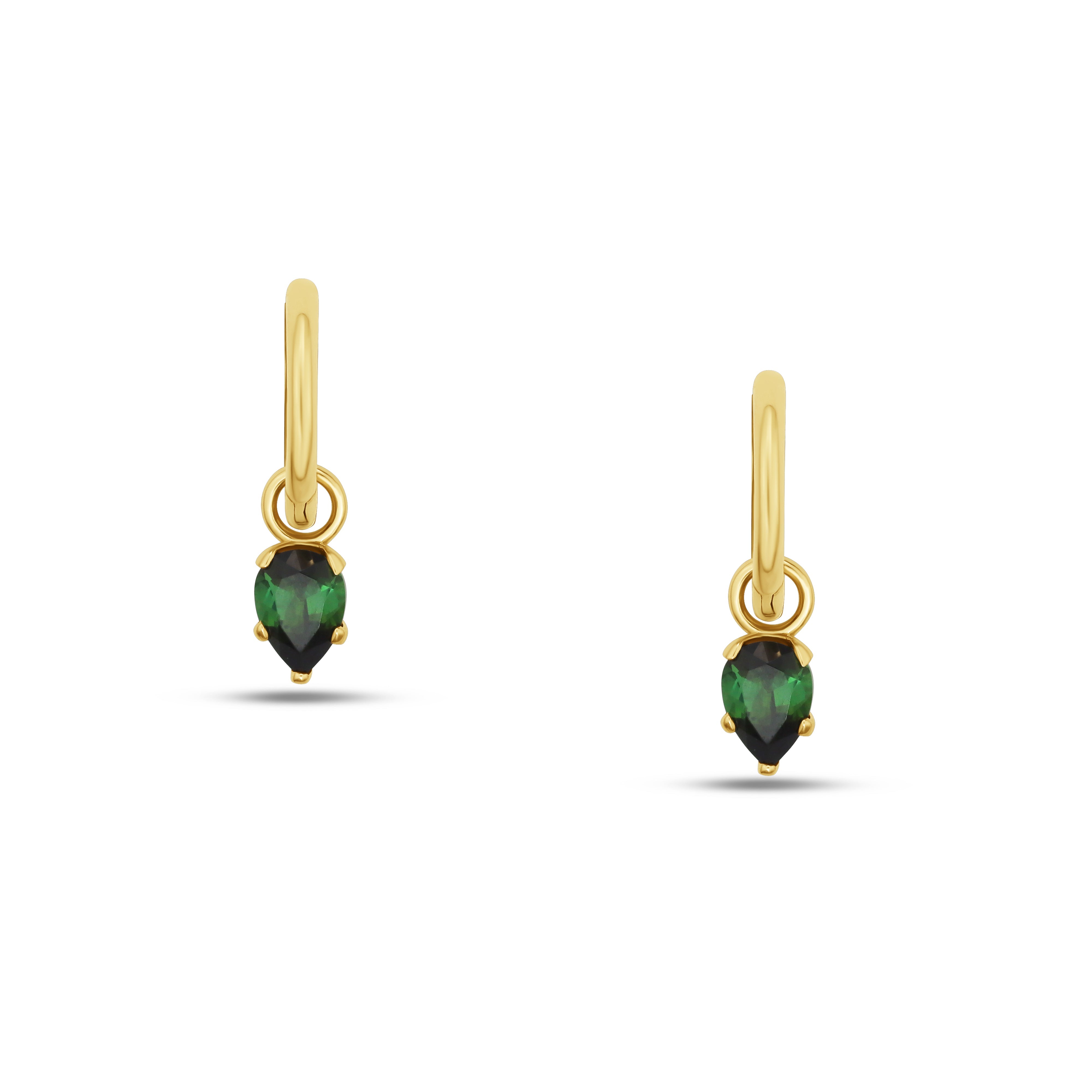 Fleur de Luce Green Tourmaline Drop Earrings in 18k Yellow Gold