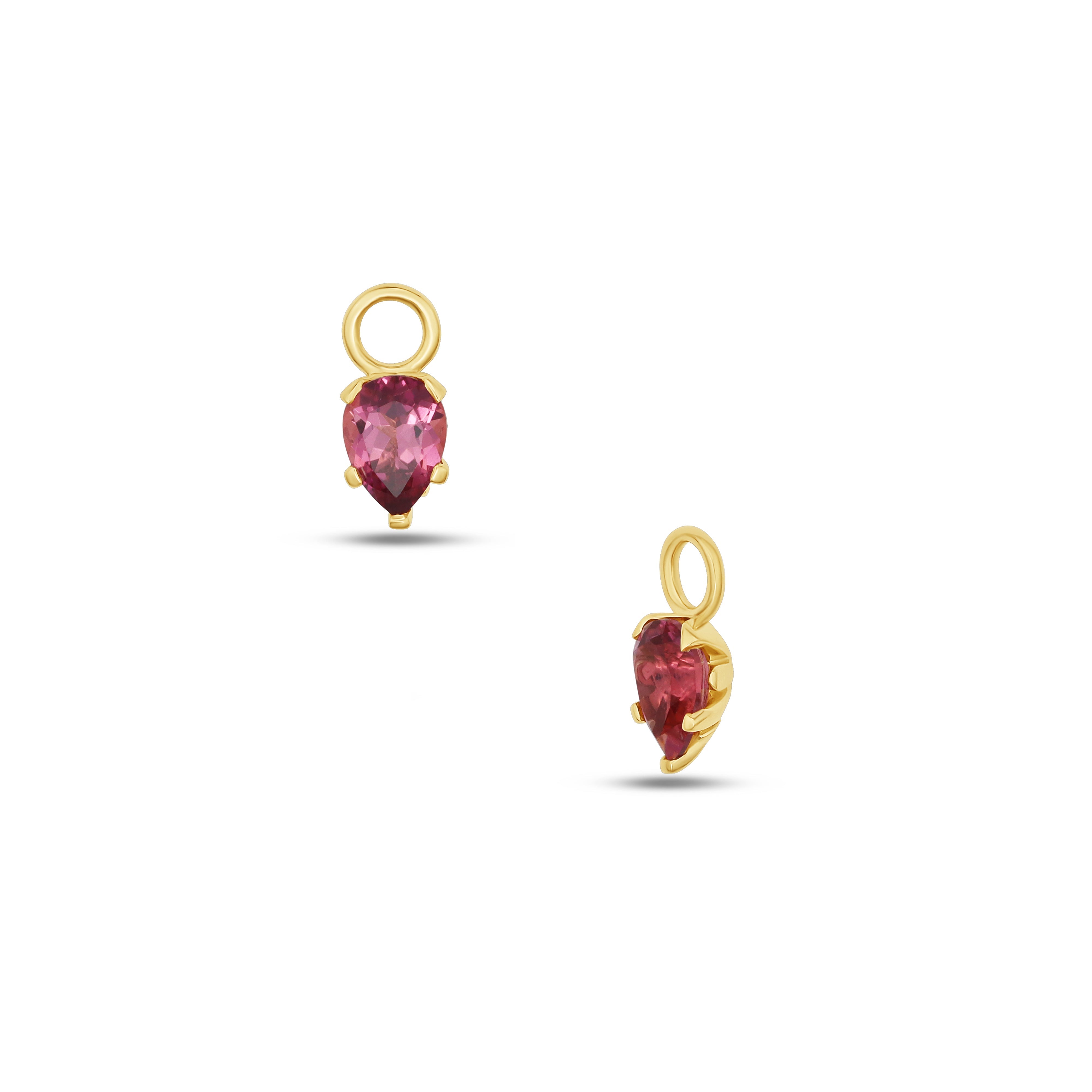 Fleur de Luce Pink Tourmaline Earring Drops in 18k Yellow Gold