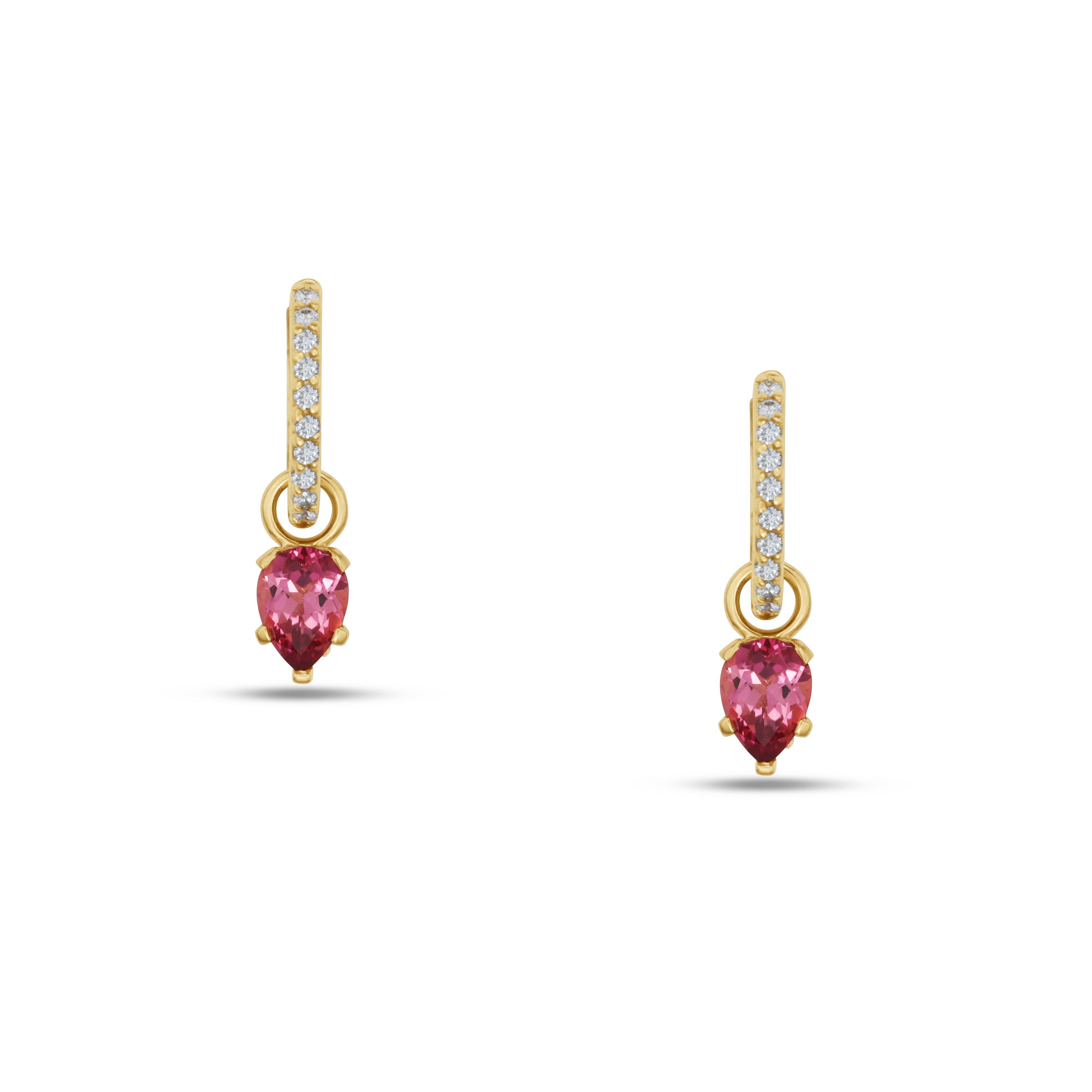 Fleur de Luce Pink Tourmaline Drop Earrings in 18k Yellow Gold
