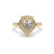 Fleur de Luce 1ct Pear Shape Diamond Halo Engagement Ring