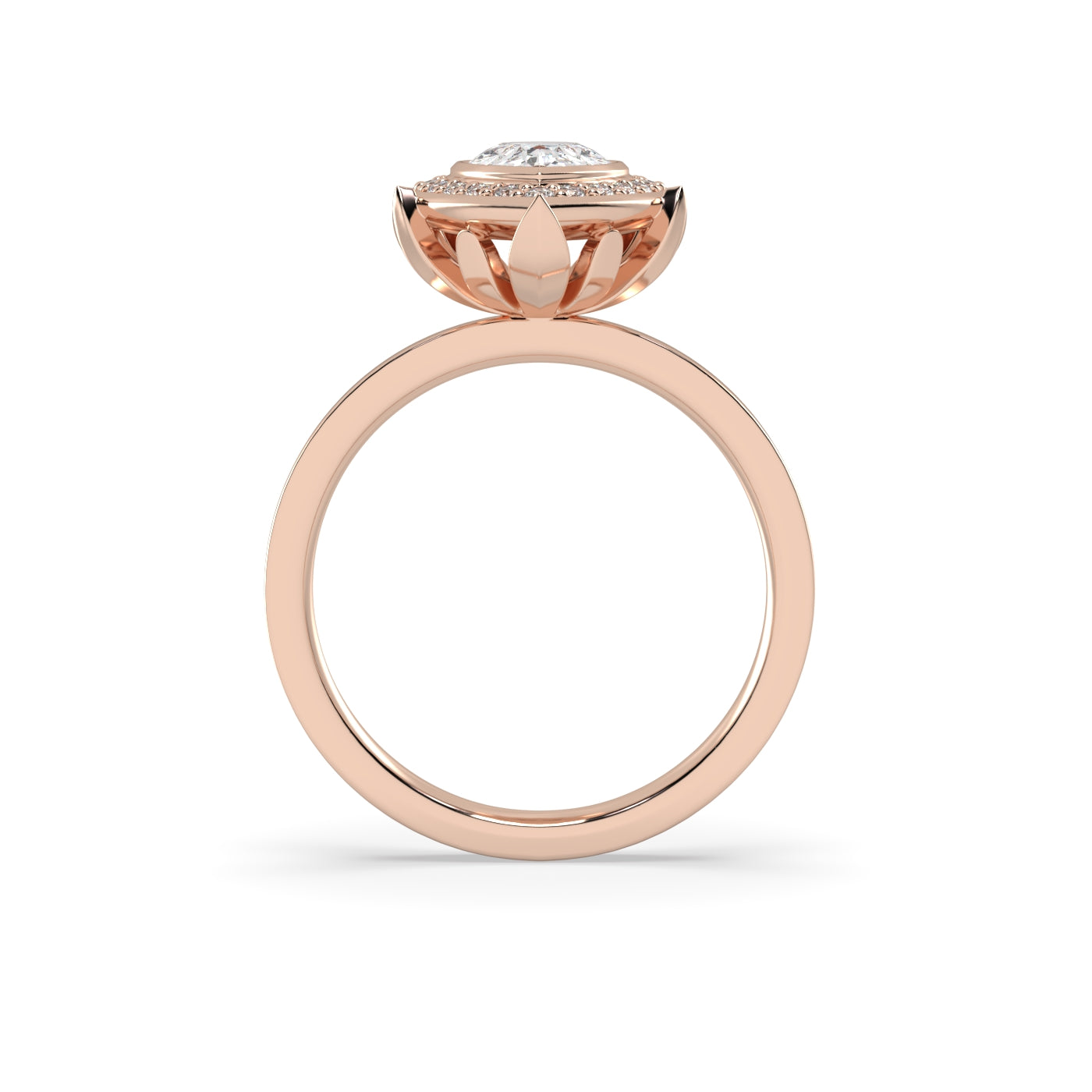 Fleur de Luce 1ct Pear Shape Diamond Halo Engagement Ring