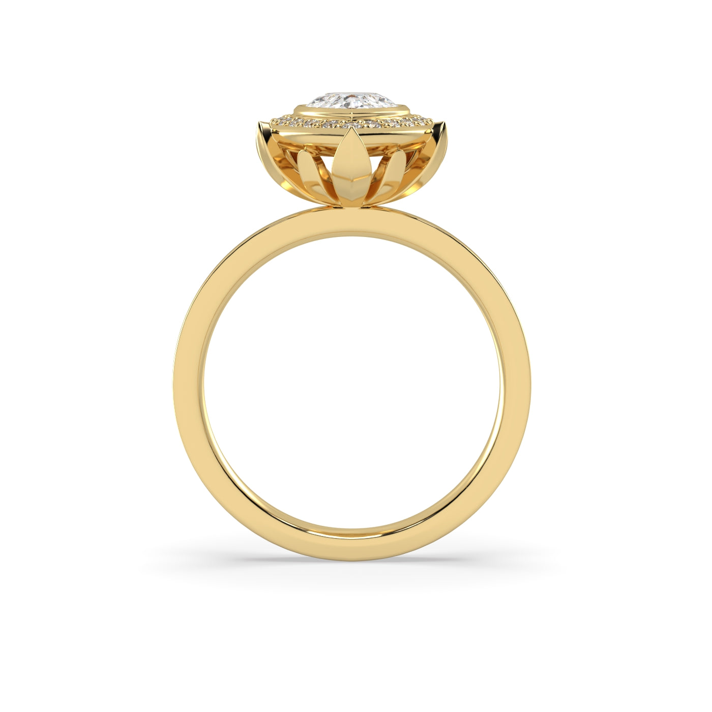 Fleur de Luce 1ct Pear Shape Diamond Halo Engagement Ring