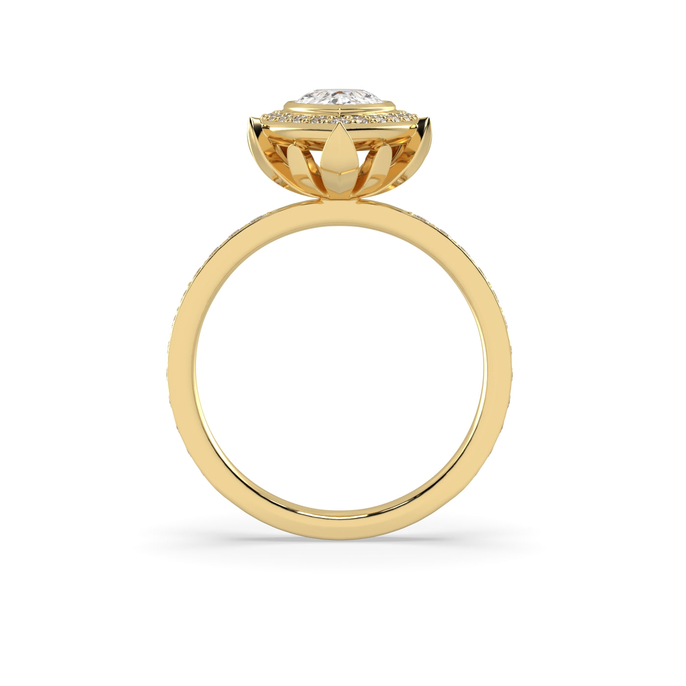 Fleur de Luce 1ct Pear Shape Diamond Halo Engagement Ring