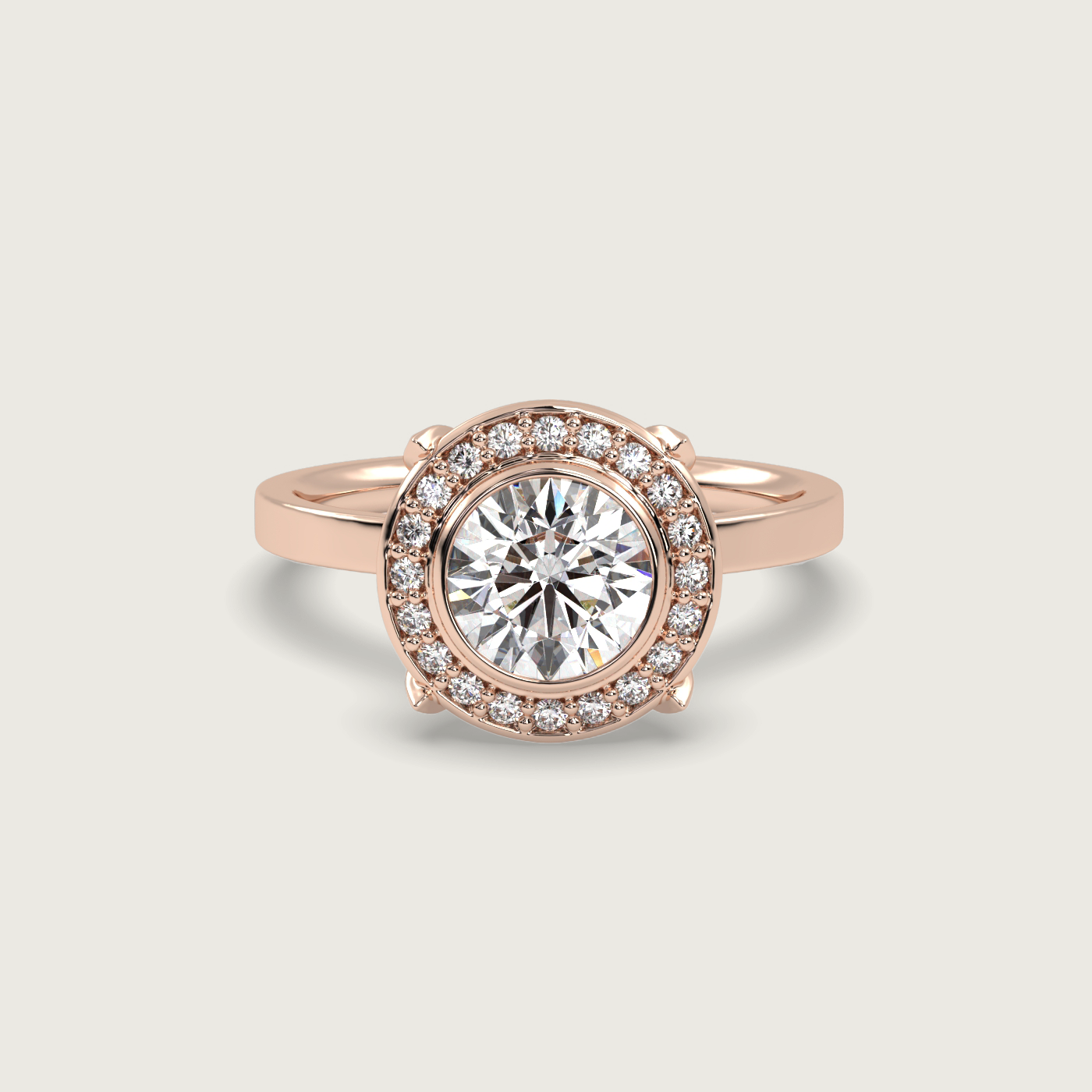 Round Halo Engagement Ring 7