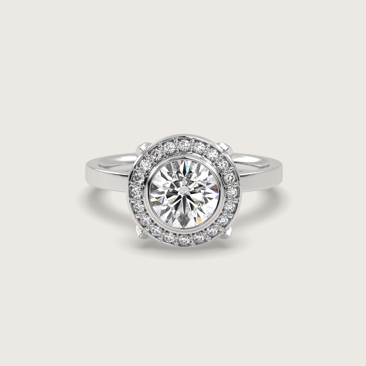 Round Halo Engagement Ring