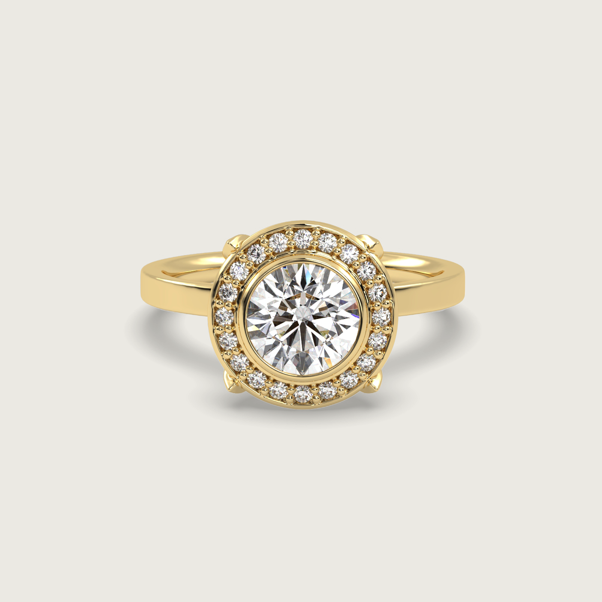 Round Halo Engagement Ring