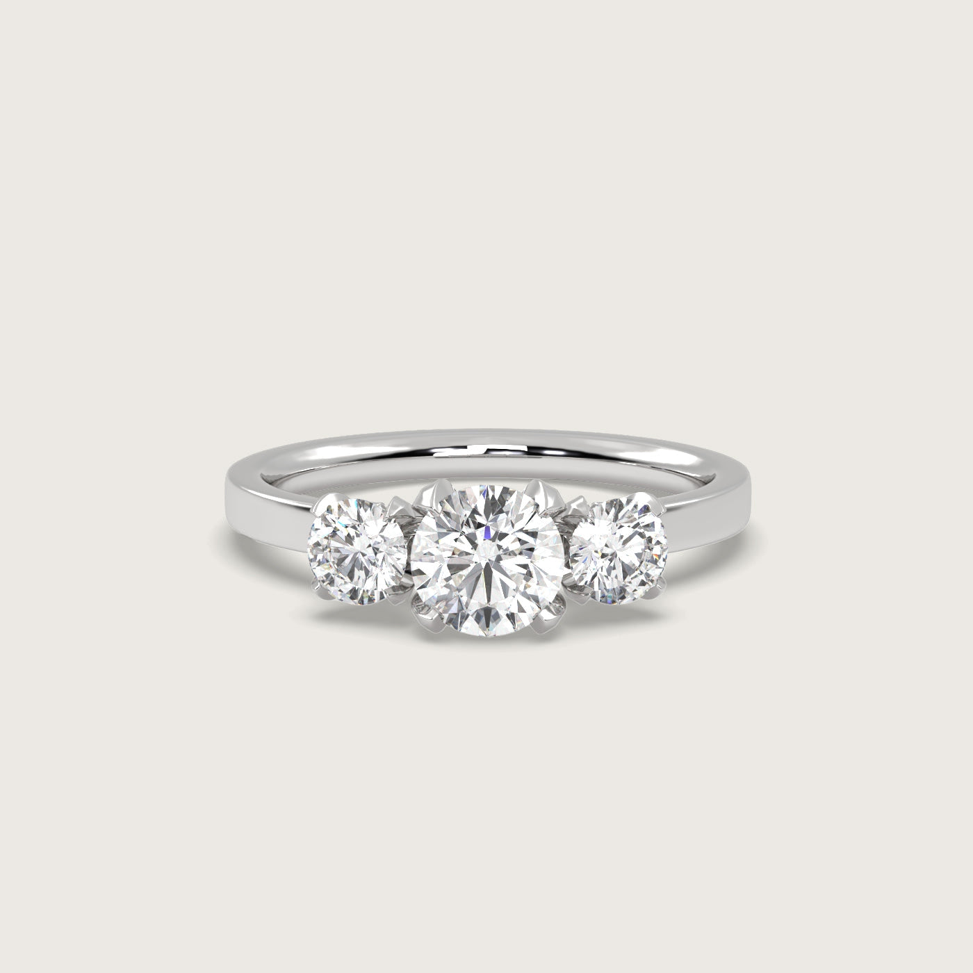 Diamond Trilogy Engagement Ring in Fleur de Luce Setting