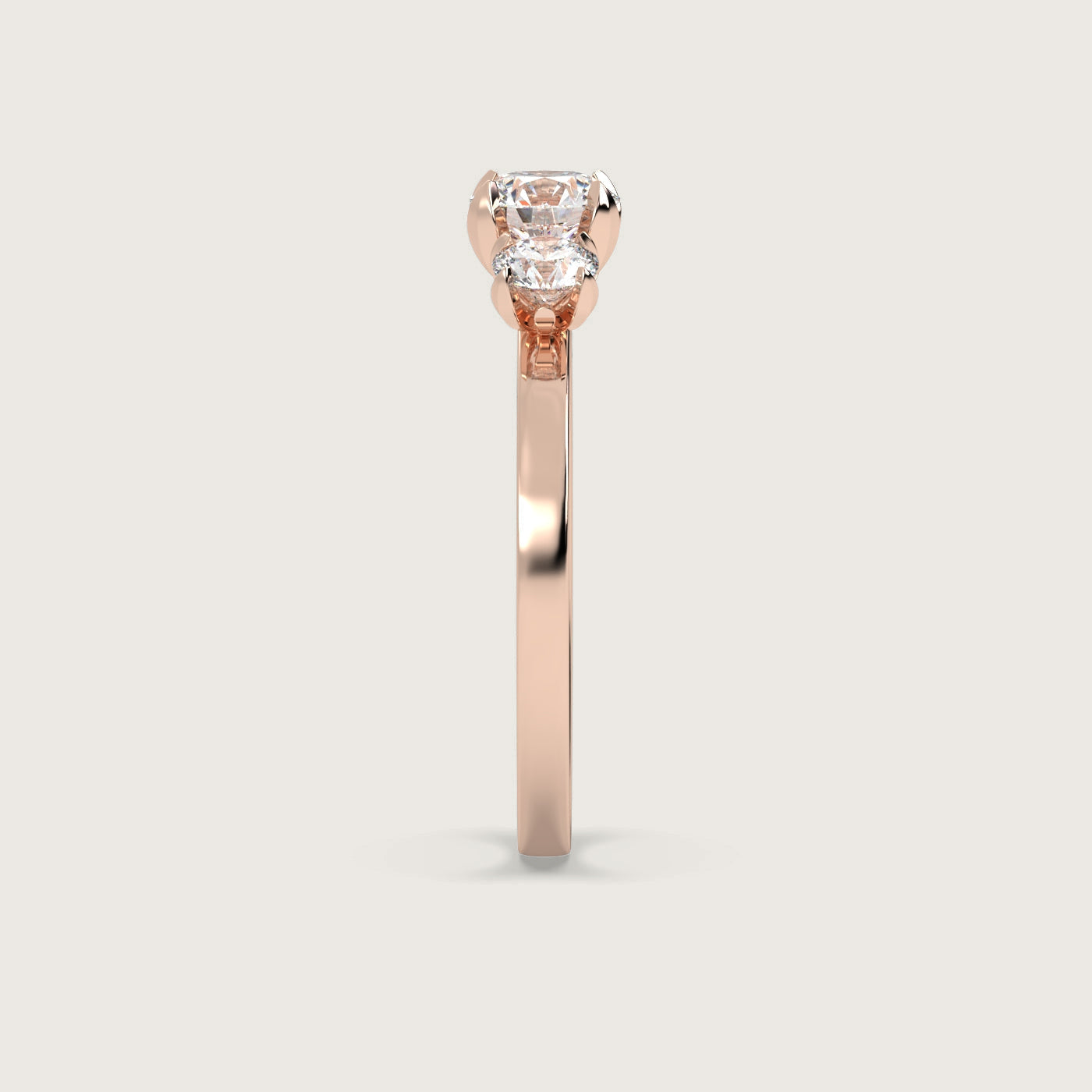 Diamond Trilogy Engagement Ring in Fleur de Luce Setting