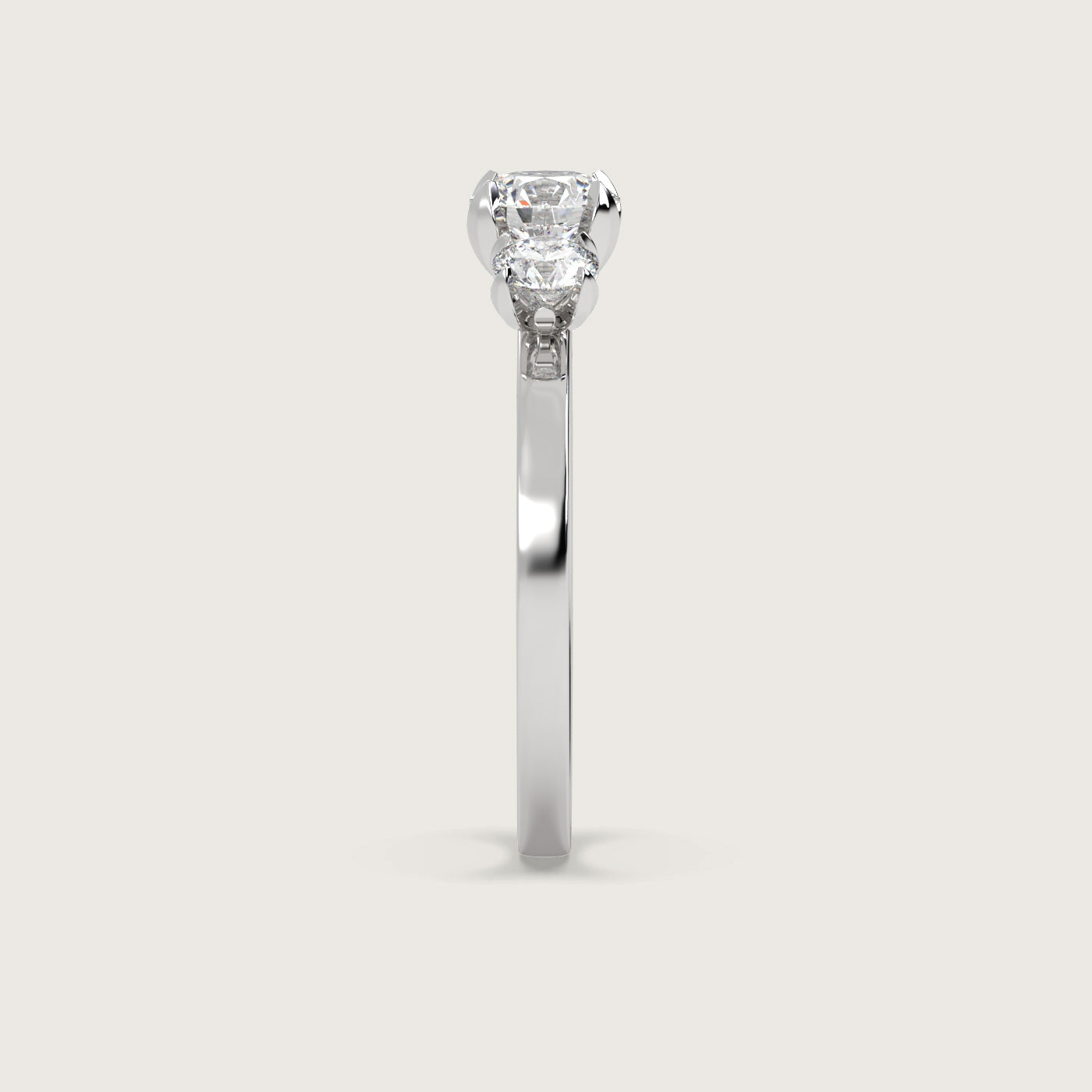 Diamond Trilogy Engagement Ring in Fleur de Luce Setting
