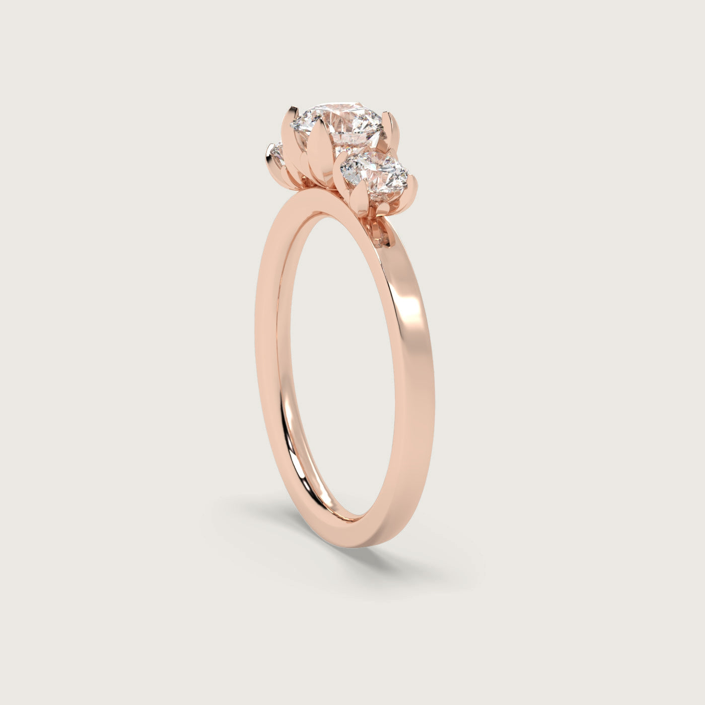 Diamond Trilogy Engagement Ring in Fleur de Luce Setting