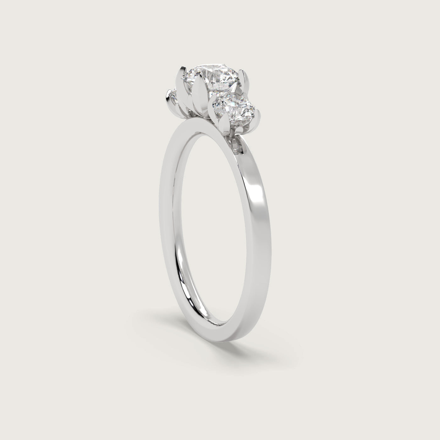Diamond Trilogy Engagement Ring in Fleur de Luce Setting
