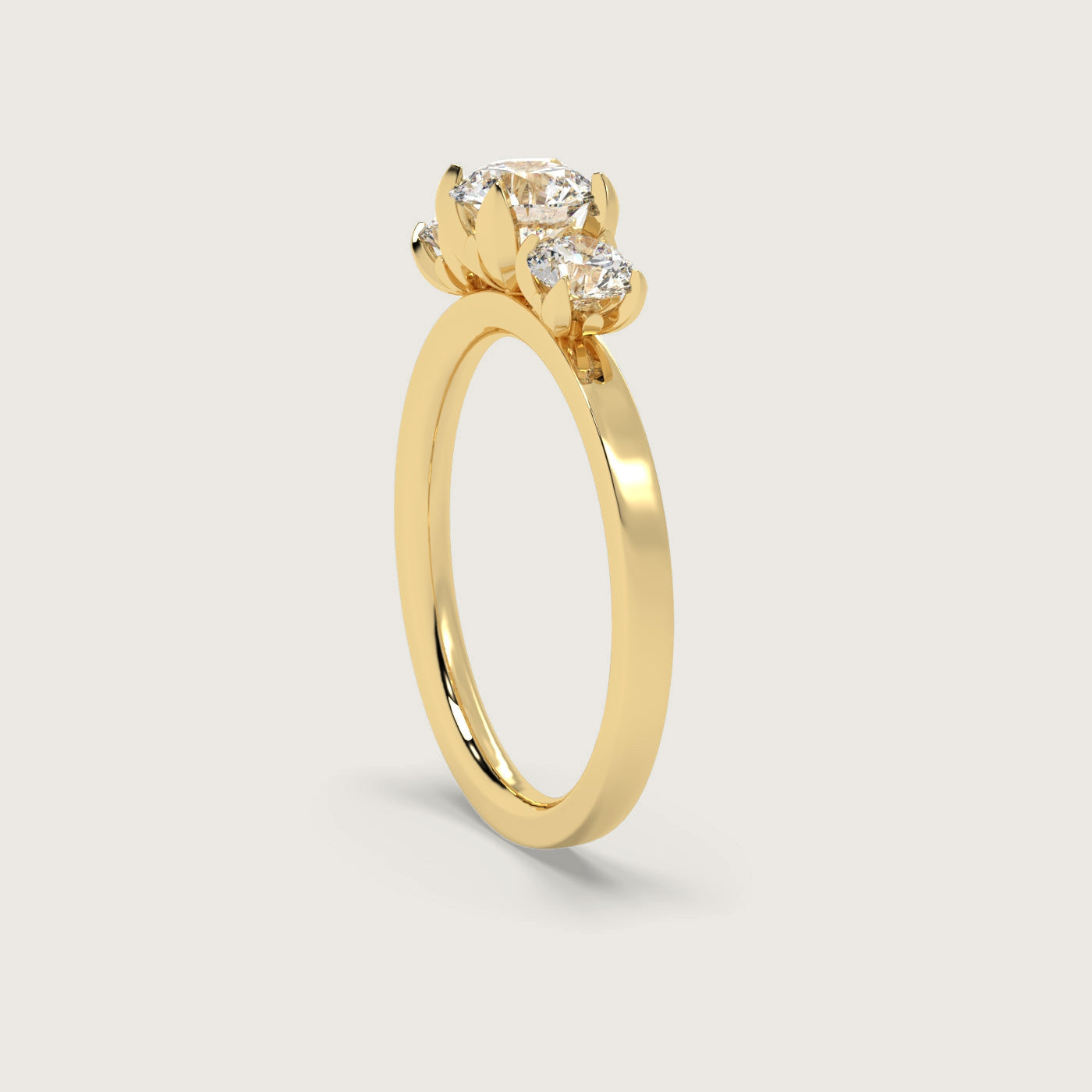 Diamond Trilogy Engagement Ring in Fleur de Luce Setting