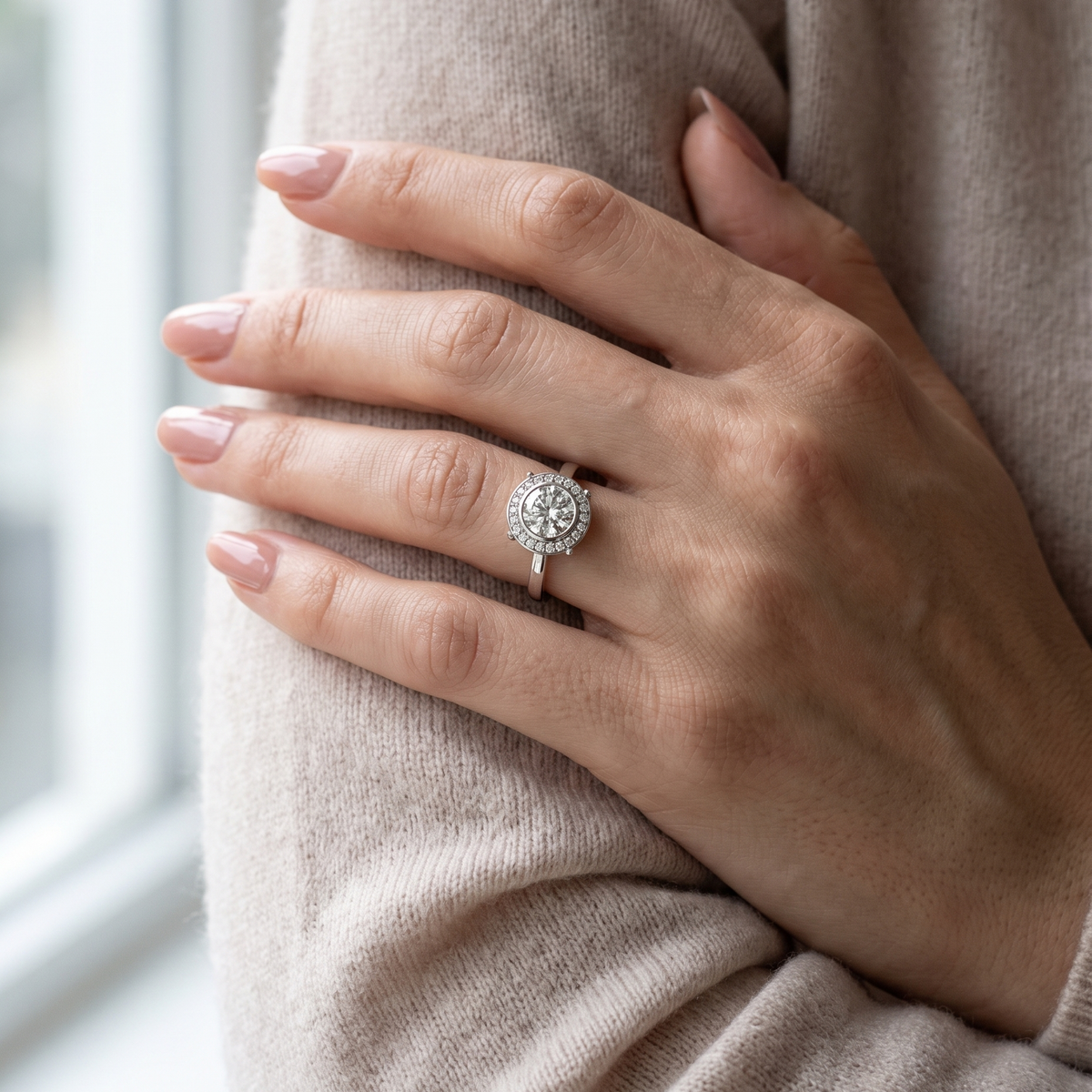 Round Halo Engagement Ring