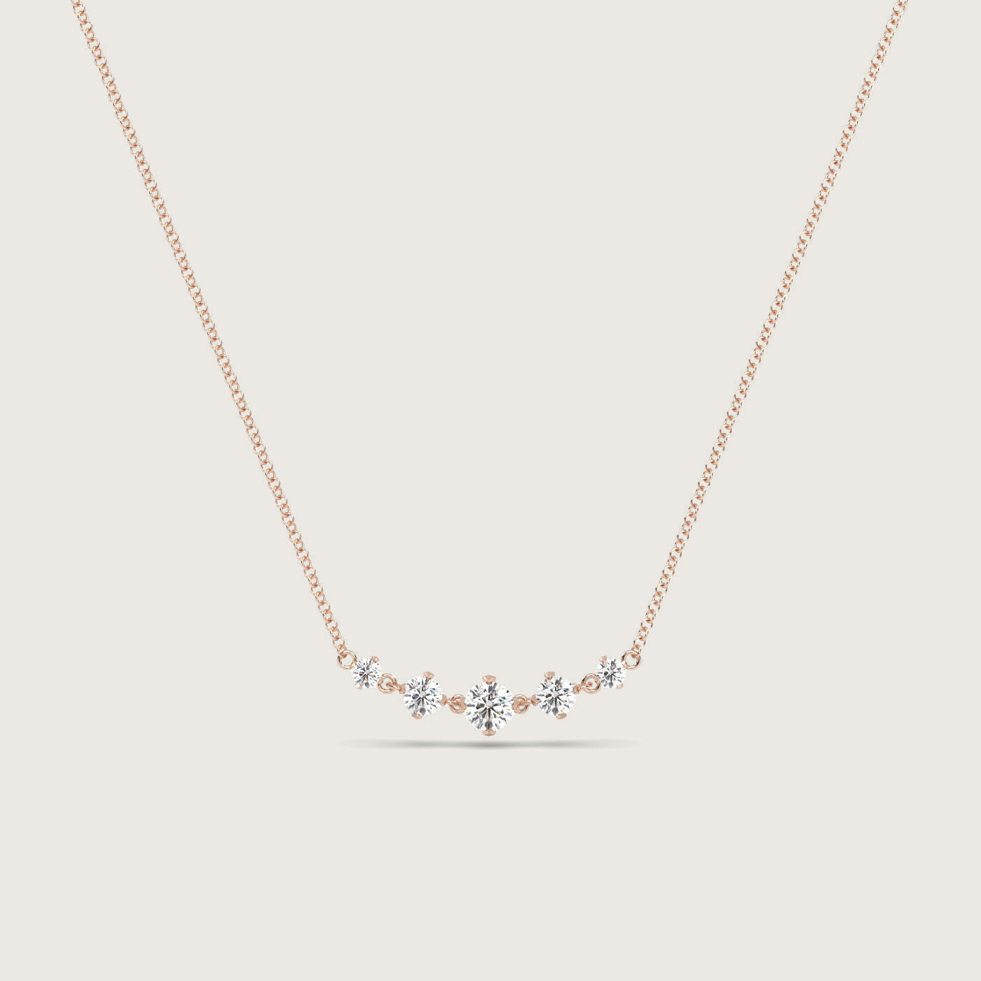 5 Stone Diamond Necklace in Fleur de Luce Setting