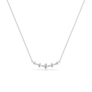 5 Stone Diamond Necklace in 18k White Gold