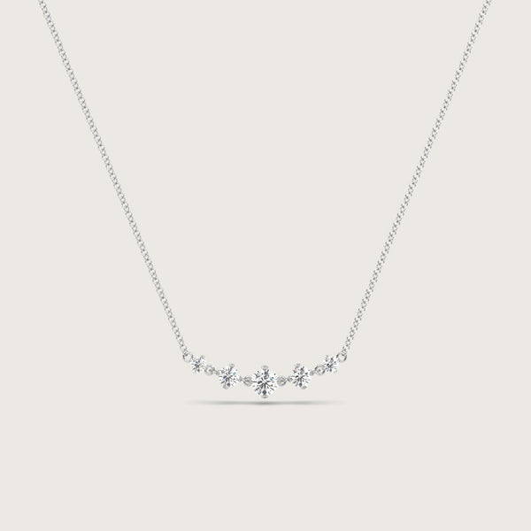5 Stone Diamond Necklace in Fleur de Luce Setting