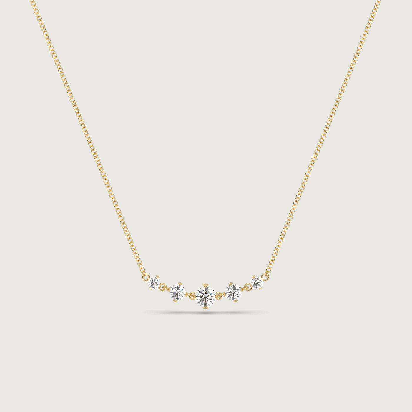 5 Stone Diamond Necklace in Fleur de Luce Setting