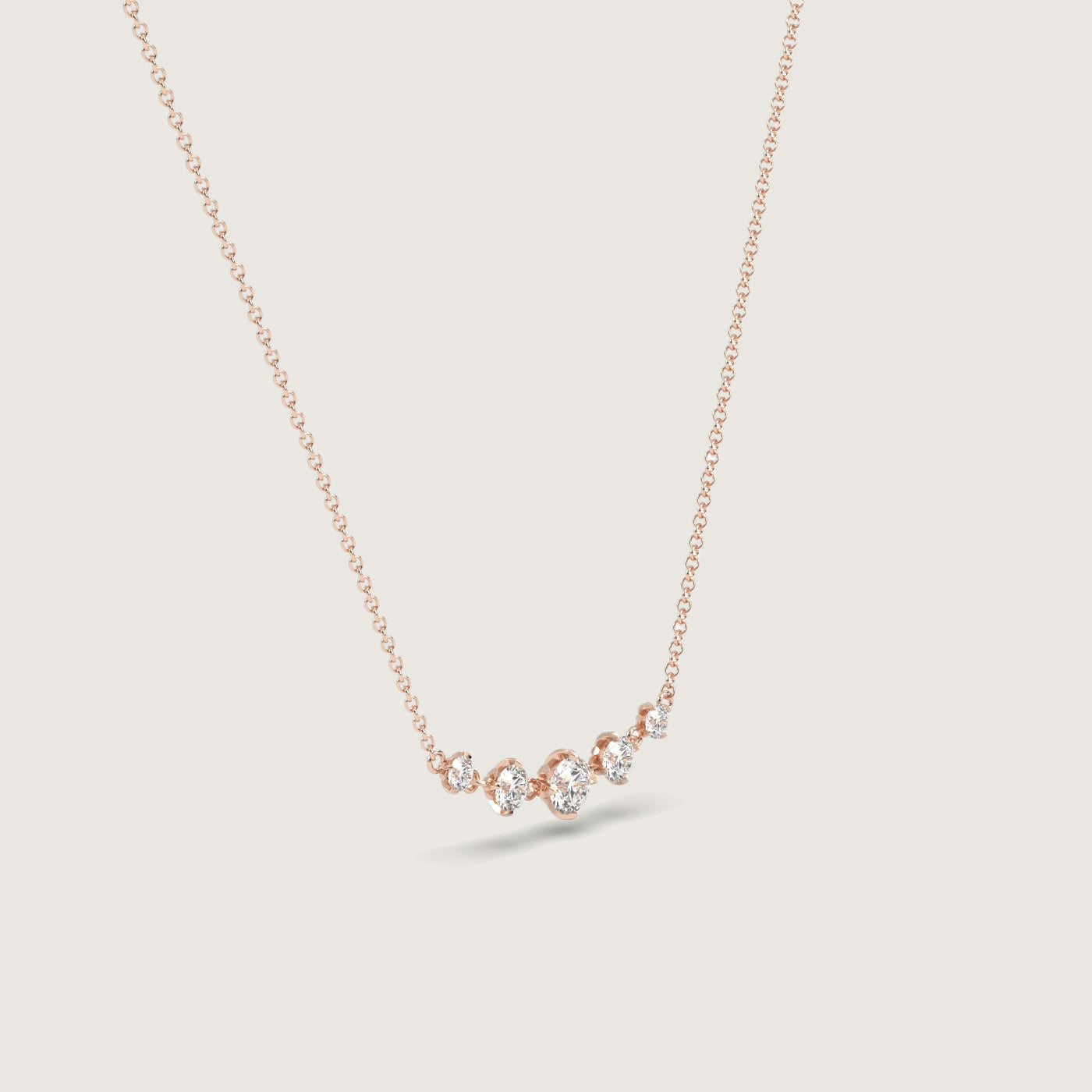 5 Stone Diamond Necklace in Fleur de Luce Setting