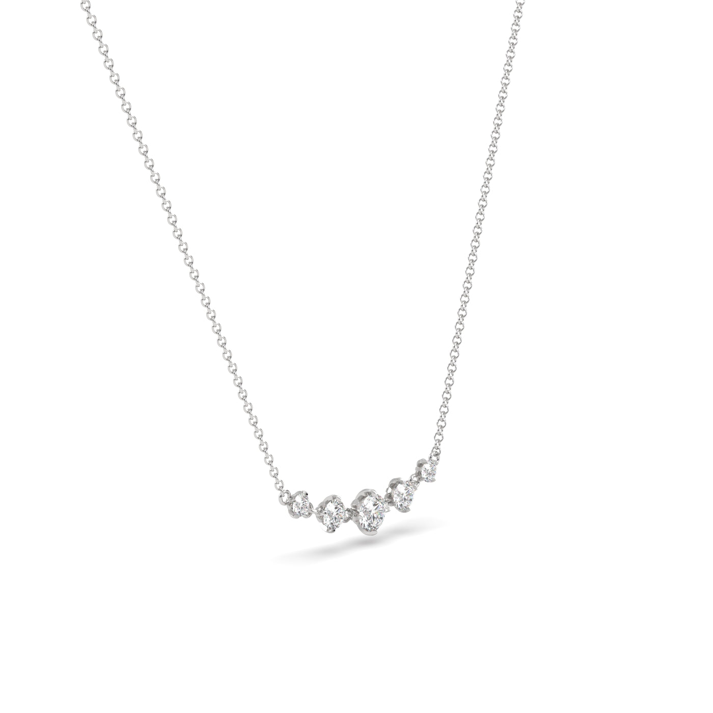 Fleur de Luce 5 Stone Diamond Necklace (1.20 tcw) in 18k Gold