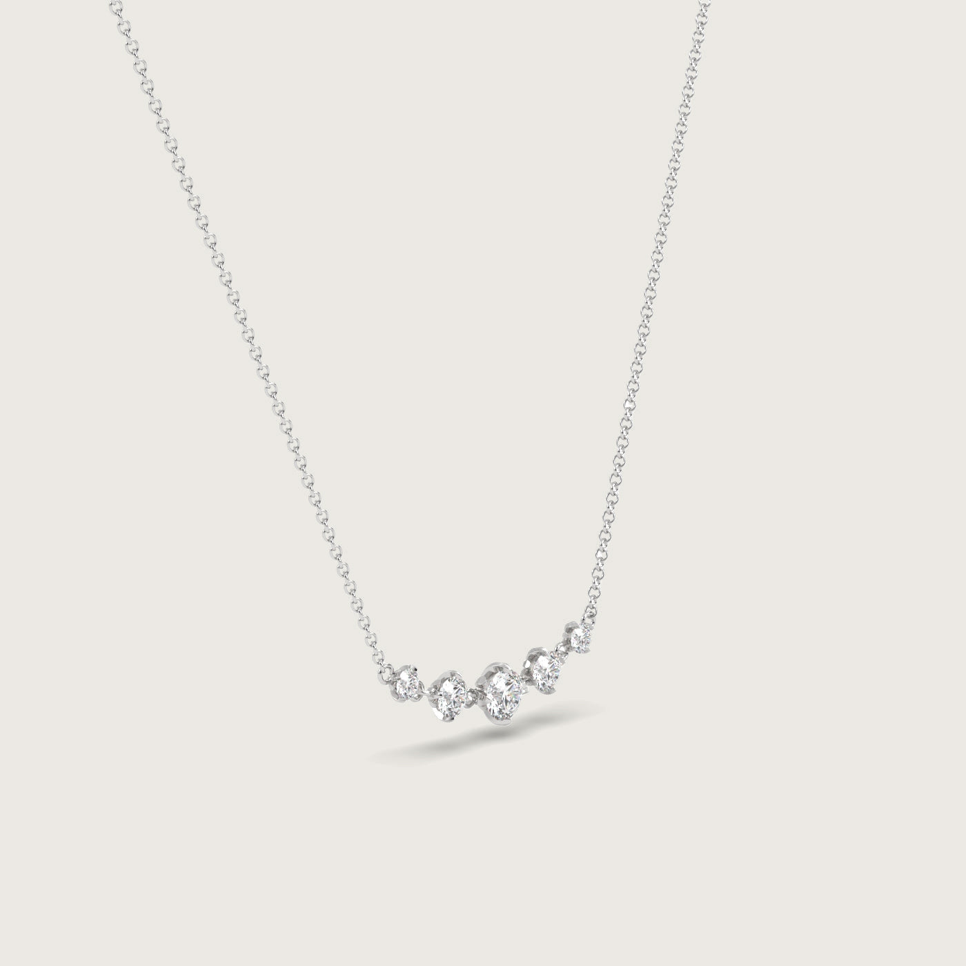 5 Stone Diamond Necklace in Fleur de Luce Setting