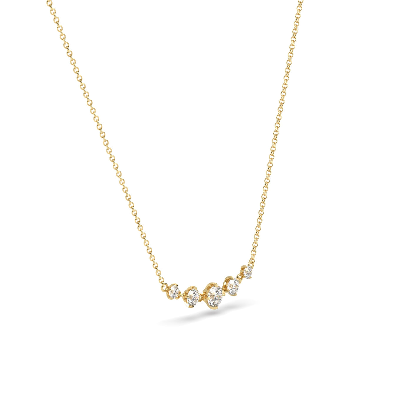 Fleur de Luce 5 Stone Diamond Necklace (1.20 tcw) in 18k Gold