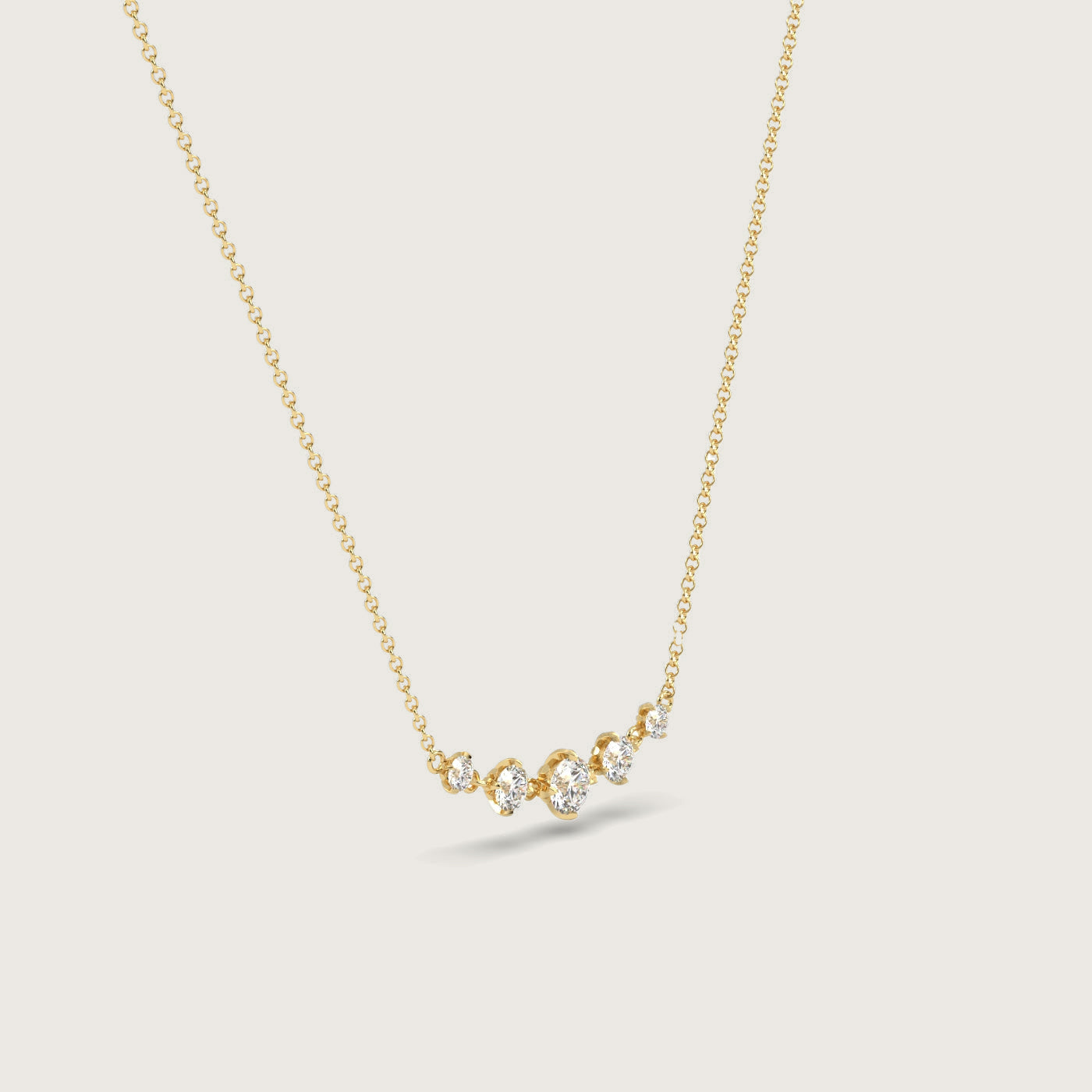 5 Stone Diamond Necklace in Fleur de Luce Setting