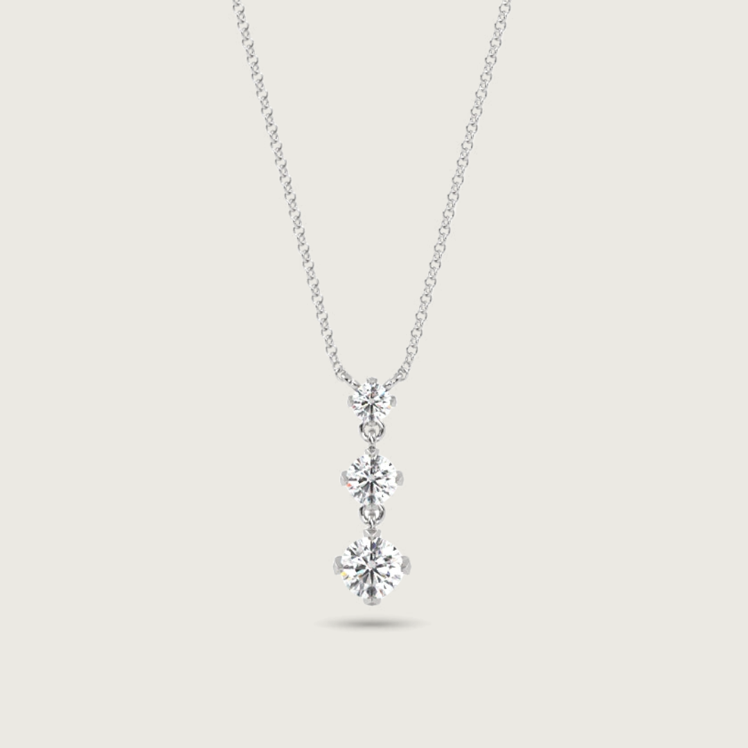 trilogy diamond necklace - white gold