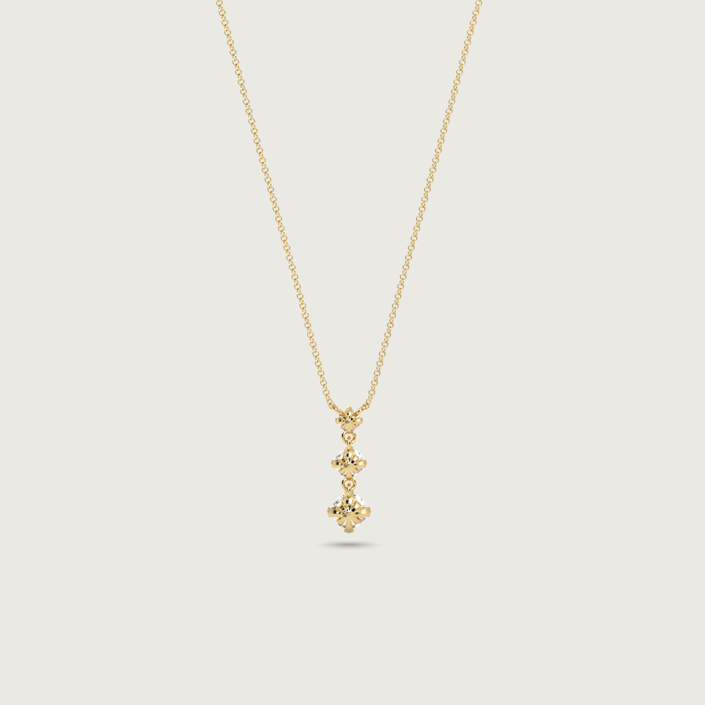 Three Stone Diamond Pendant in Fleur de Luce Setting