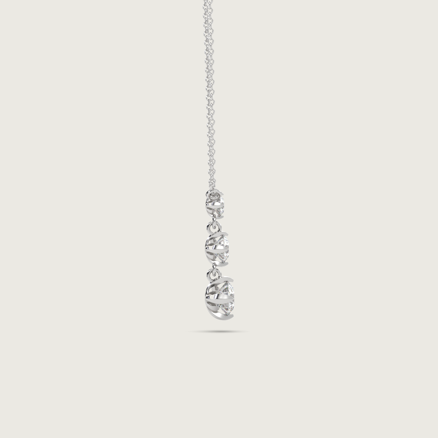 Three Stone Diamond Pendant in Fleur de Luce Setting