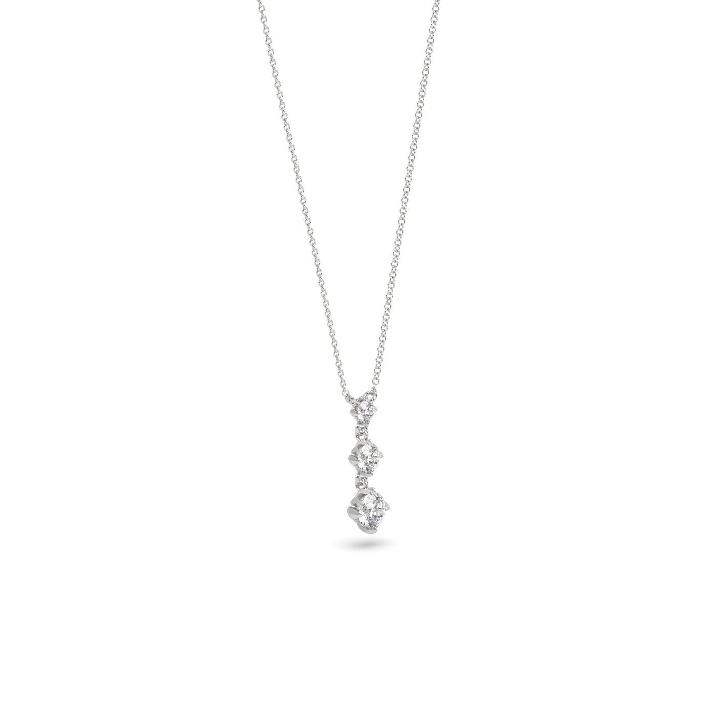 Fleur de Luce Three Stone Diamond Necklace (0.85 tcw)