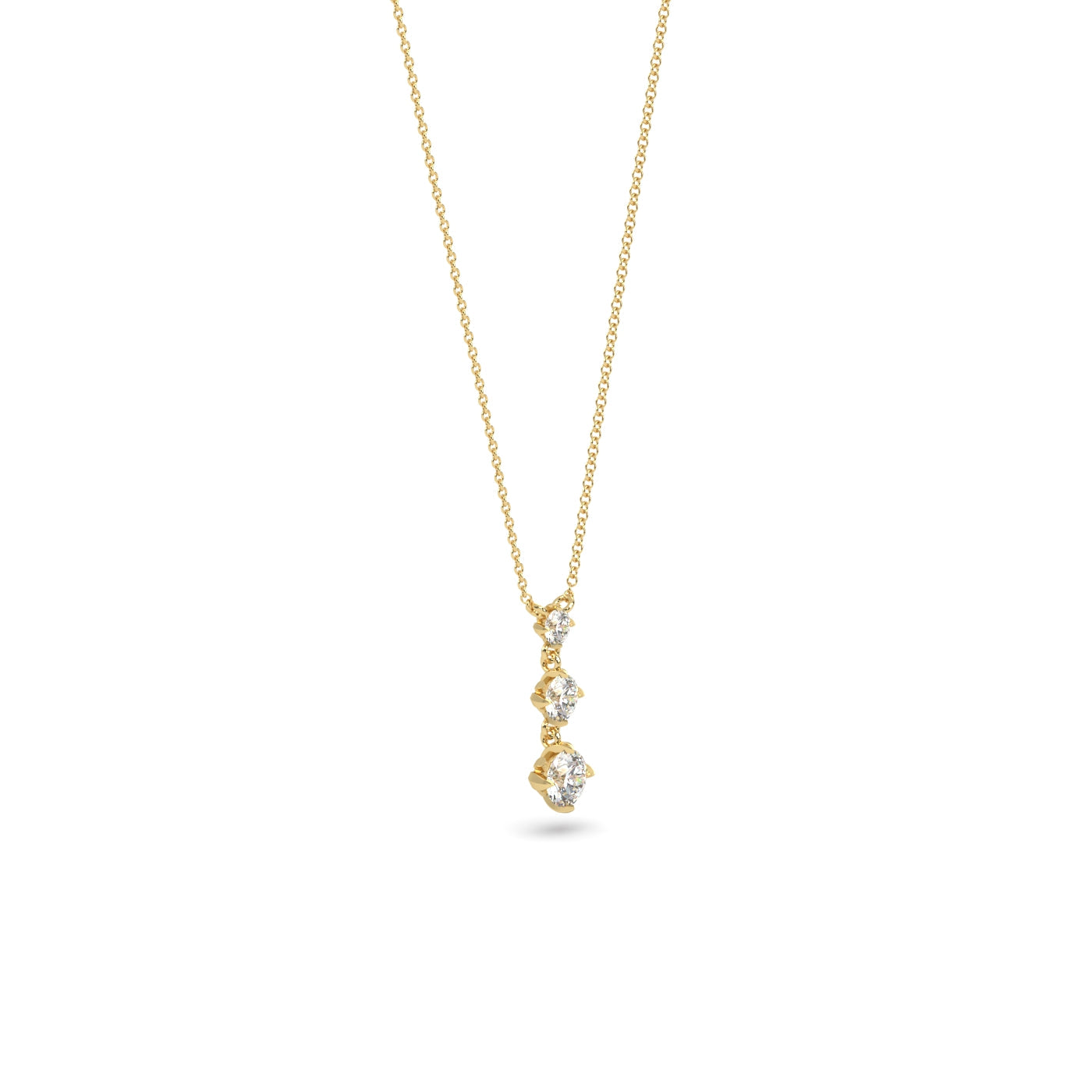 Fleur de Luce Three Stone Diamond Necklace (0.85 tcw)
