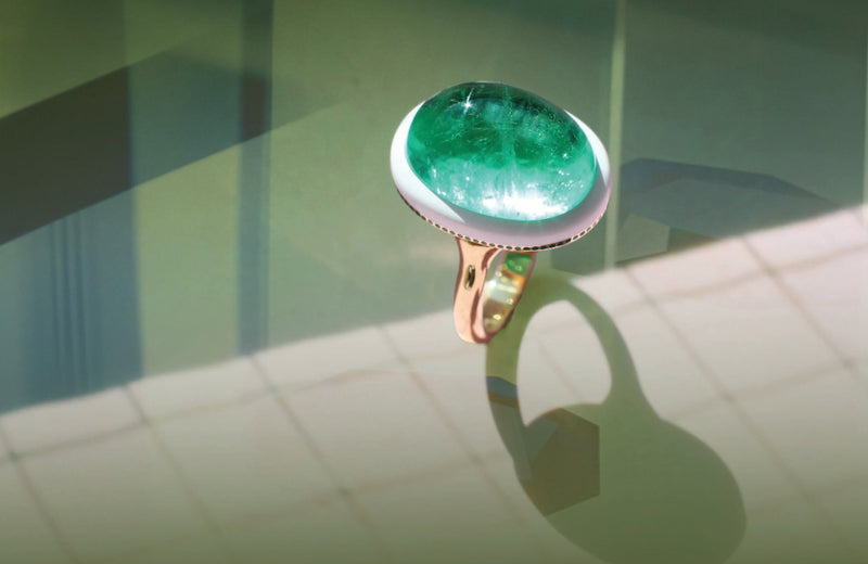 A Chance Encounter, Emerald and Diamond Necklace in Platinum